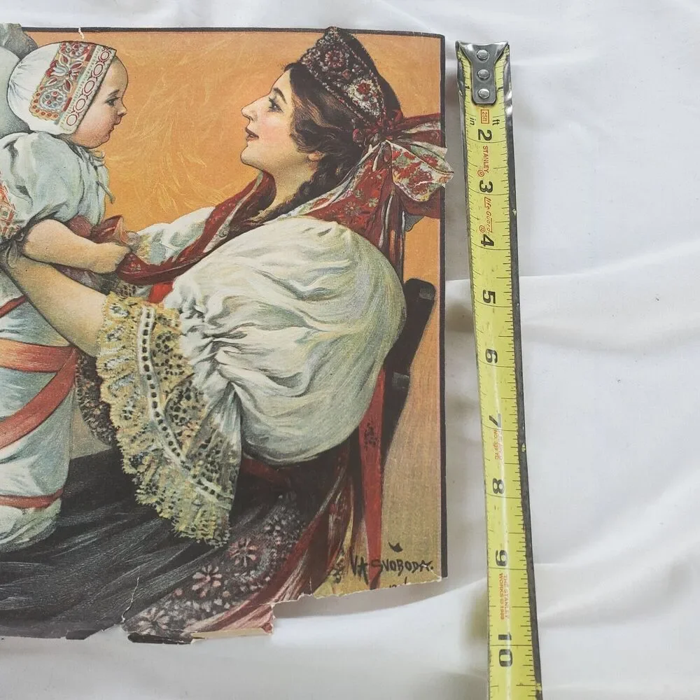 Vincent Svoboda 1906 Magazine Cut Out Mother With Swaddled Baby Ads On Reverse - Picture 3 of 13